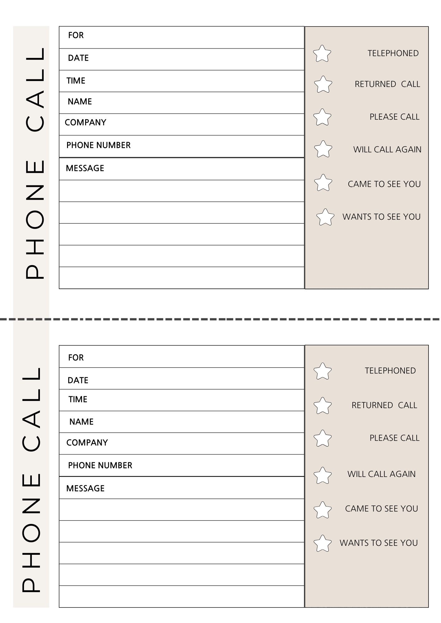 Telephone Message Sheet